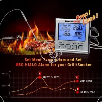 ThermoPro TP17 skaitmeninis mėsos kepimo BBQ elektroninis termometras 4